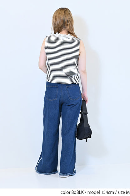 ≪SALE≫シャーリングレースタンク