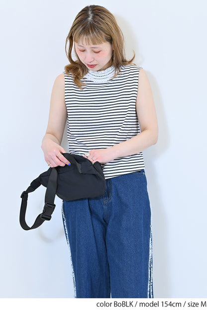 ≪SALE≫シャーリングレースタンク