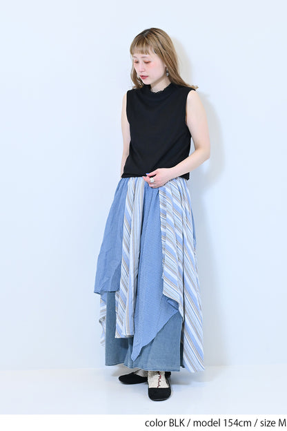 ≪SALE≫シャーリングレースタンク