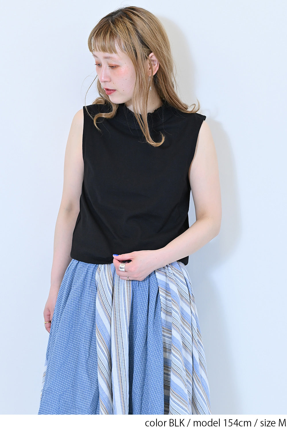 ≪SALE≫シャーリングレースタンク