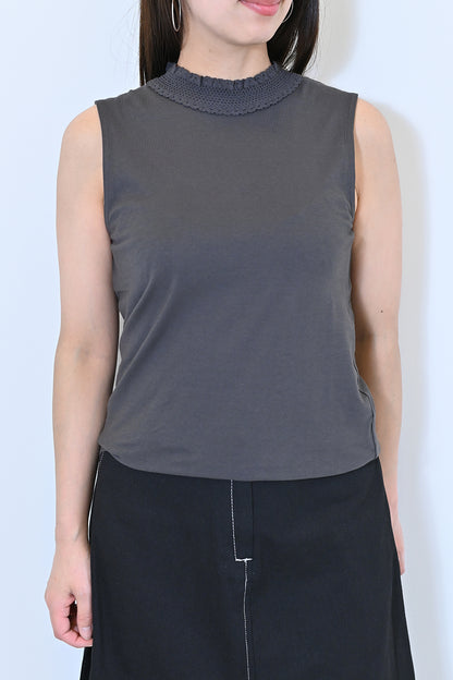 ≪SALE≫シャーリングレースタンク