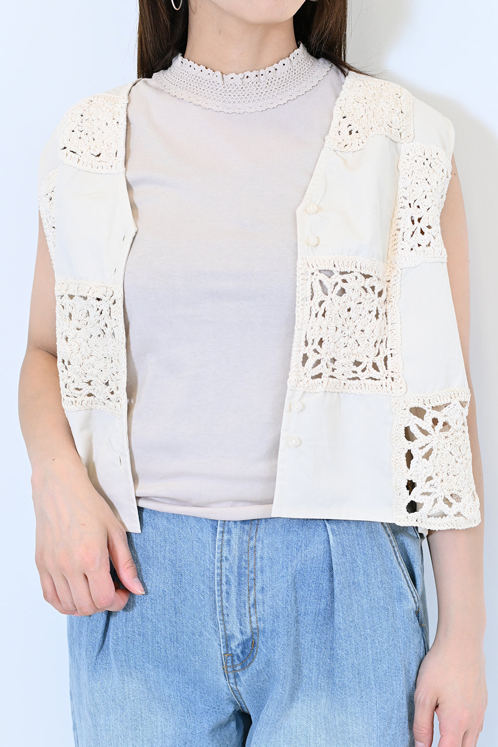 ≪SALE≫シャーリングレースタンク