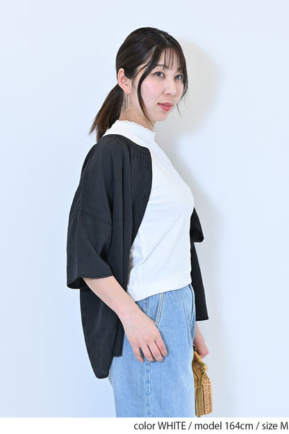 ≪SALE≫シャーリングレースタンク