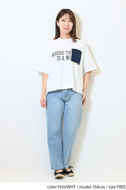 ≪SALE≫ Color Pocket Print Tee