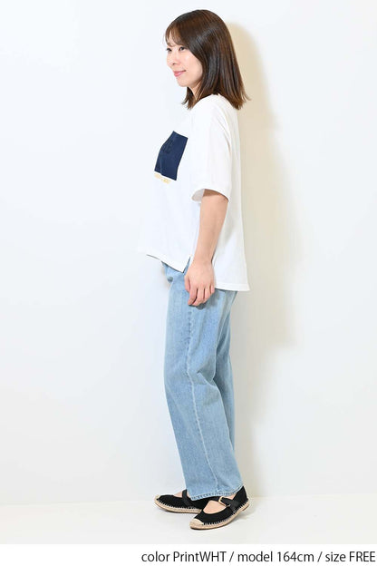 ≪SALE≫ Color Pocket Print Tee