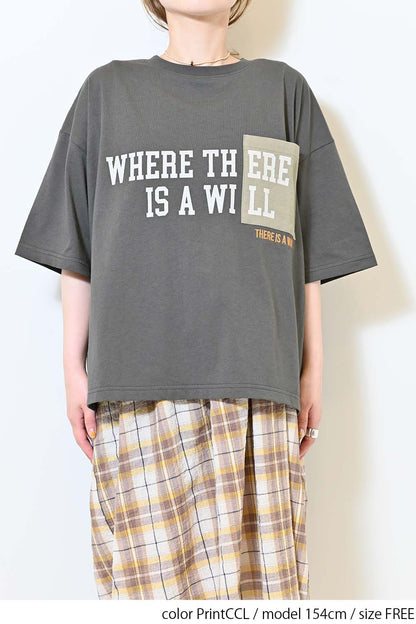 ≪SALE≫ Color Pocket Print Tee