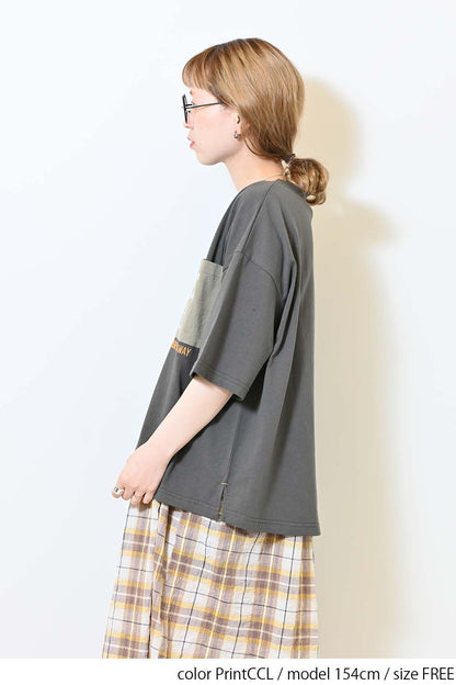 ≪SALE≫ Color Pocket Print Tee