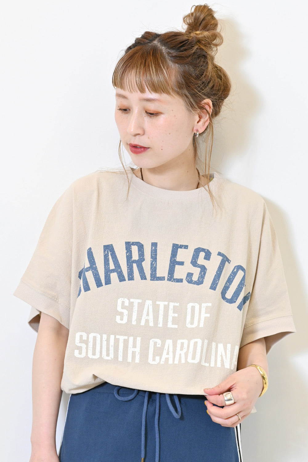 ≪SALE≫ Woven Print Tee