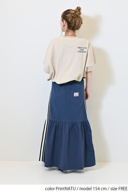 ≪SALE≫ Woven Print Tee