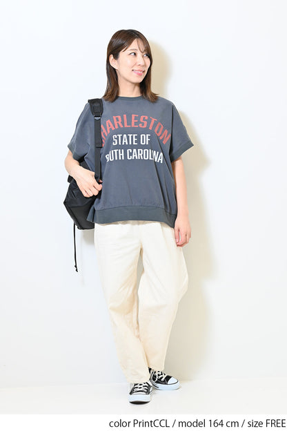 ≪SALE≫ Woven Print Tee