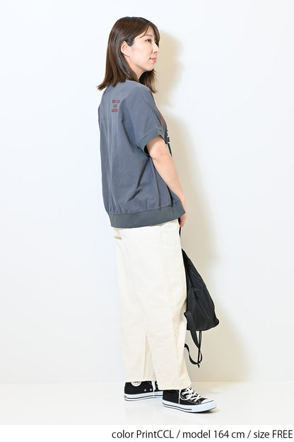 ≪SALE≫ Woven Print Tee