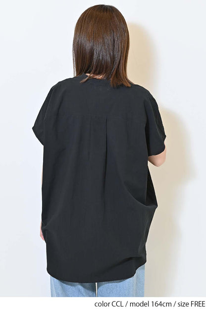 ≪SALE≫ Side Cotton Lace Panel Wide Shirt Tunic