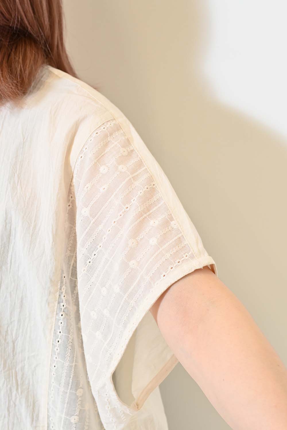 ≪SALE≫ Side Cotton Lace Panel Wide Shirt Tunic