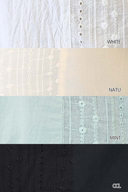 ≪SALE≫ Side Cotton Lace Panel Wide Shirt Tunic