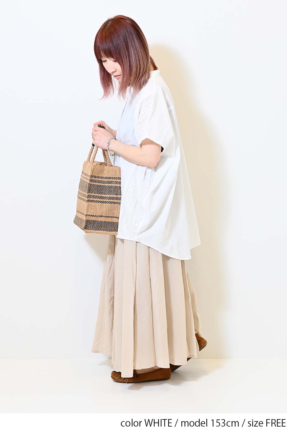 ≪SALE≫ Side Cotton Lace Panel Wide Shirt Tunic