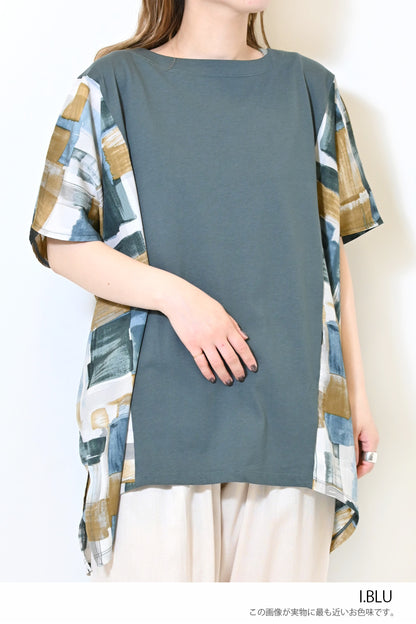 ≪SALE≫ Side Print Panel Pullover