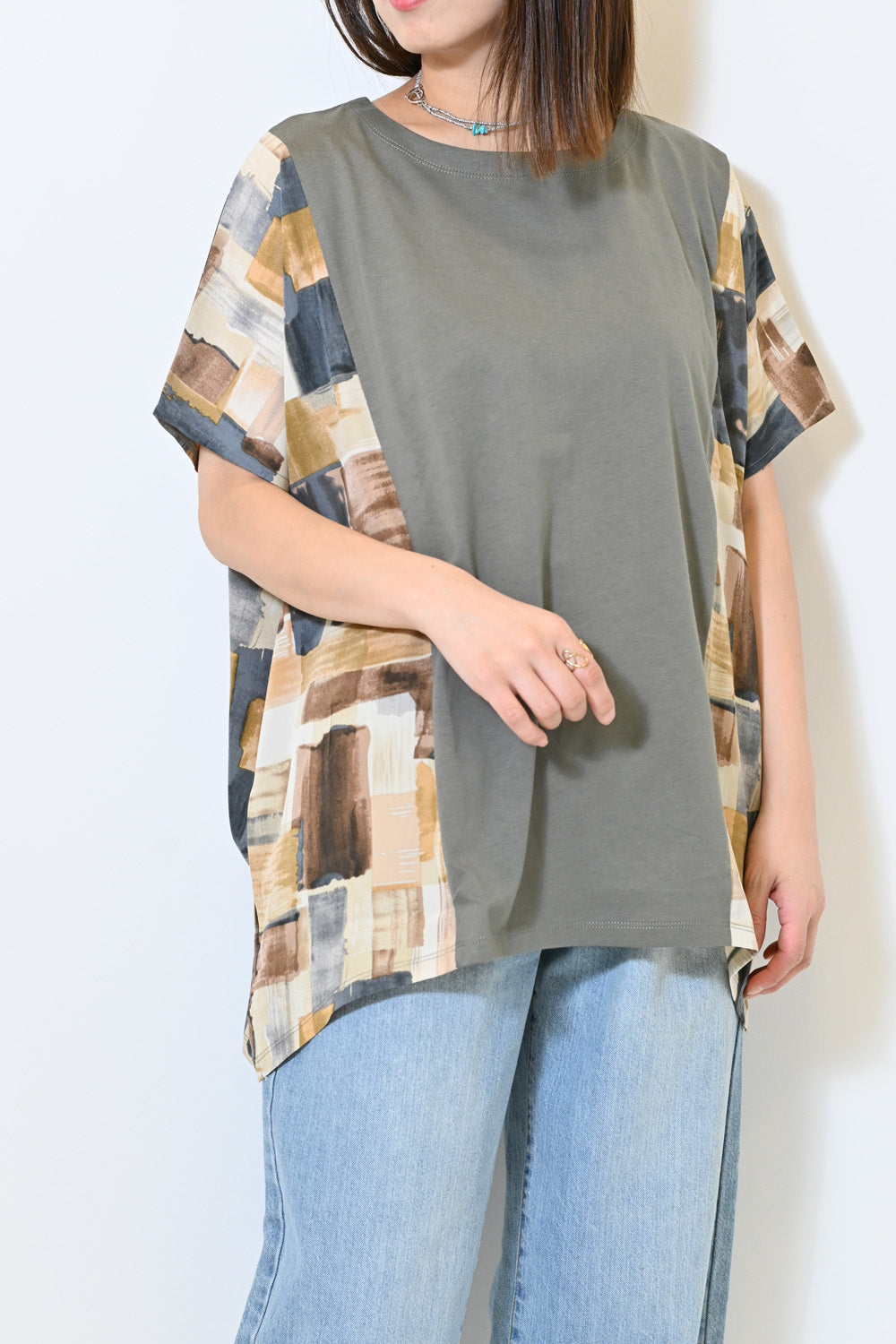 ≪SALE≫ Side Print Panel Pullover