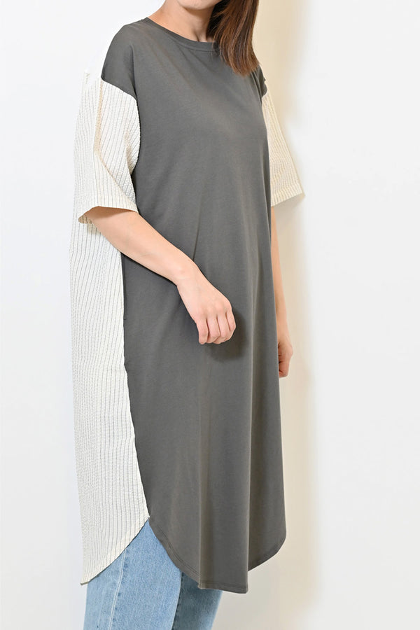 ≪SALE≫うしろ柄切替ワンピース