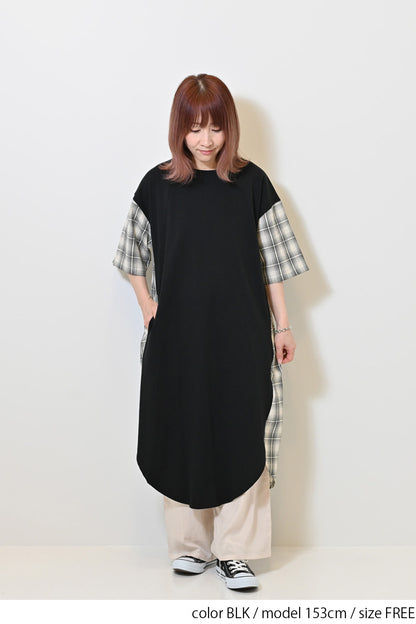 うしろ柄切替ワンピース