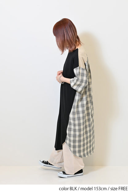 うしろ柄切替ワンピース