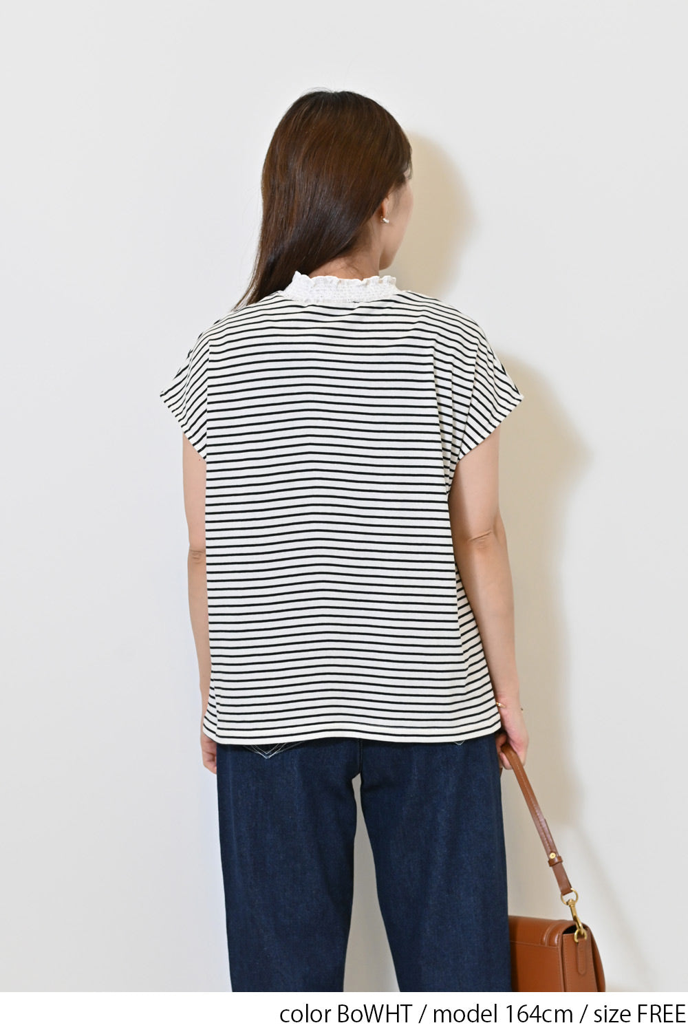 刺繍レース襟シャーリングフレンチ袖②