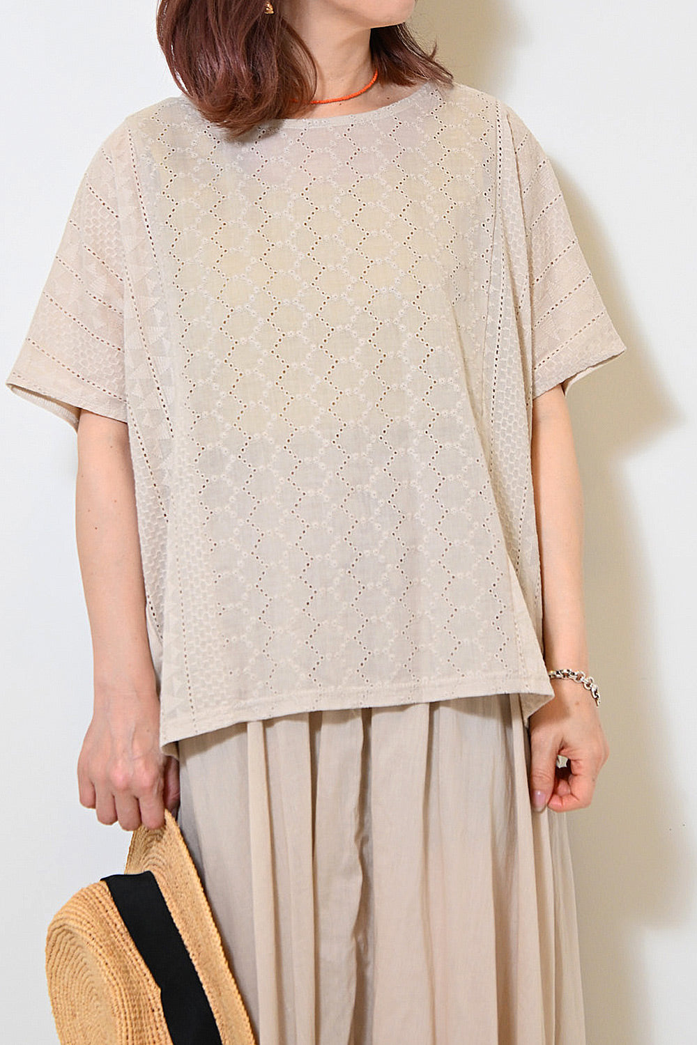 ≪OUTLET SALE≫ Lace Panel Loose Pullover