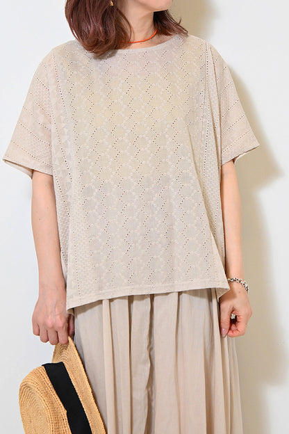 ≪OUTLET SALE≫ Lace Panel Loose Pullover