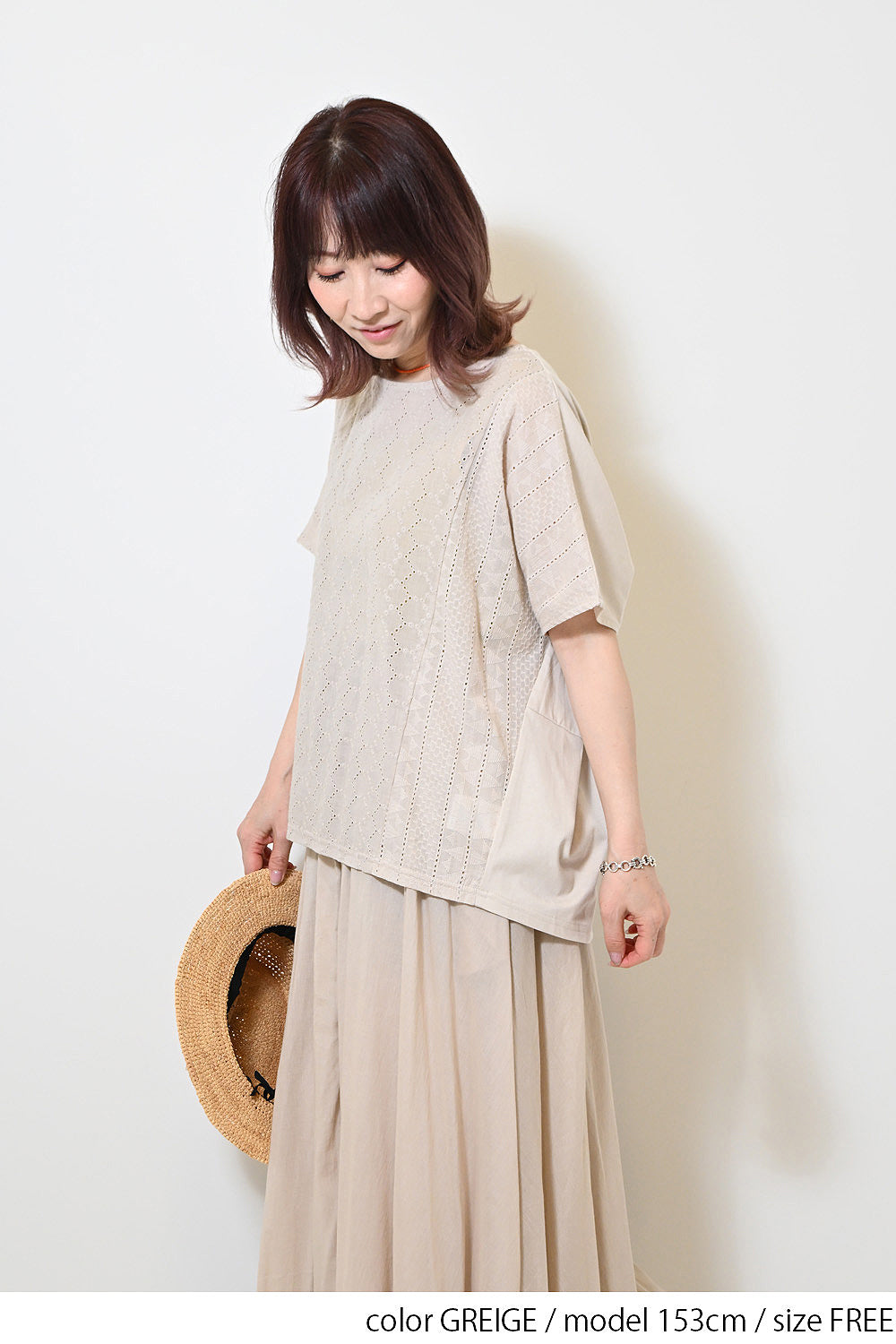 ≪OUTLET SALE≫ Lace Panel Loose Pullover