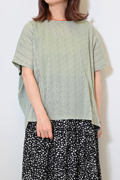 ≪OUTLET SALE≫ Lace Panel Loose Pullover
