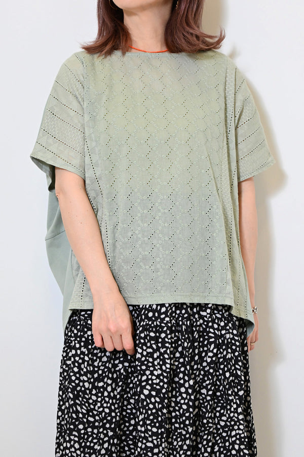≪OUTLET SALE≫ Lace Panel Loose Pullover