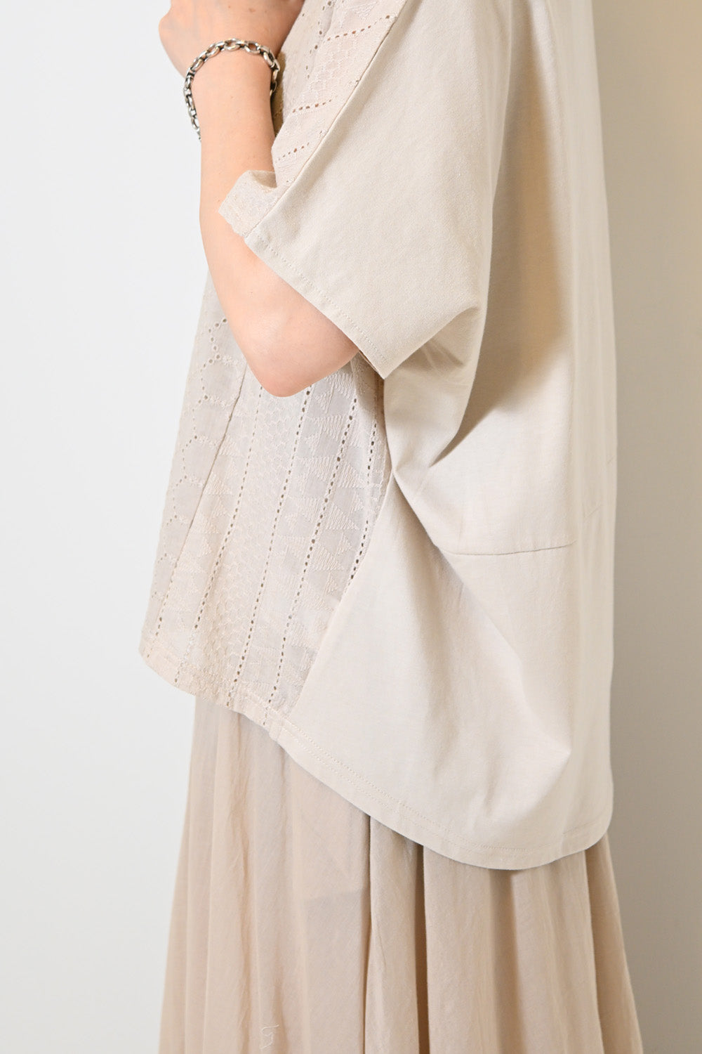 ≪OUTLET SALE≫ Lace Panel Loose Pullover