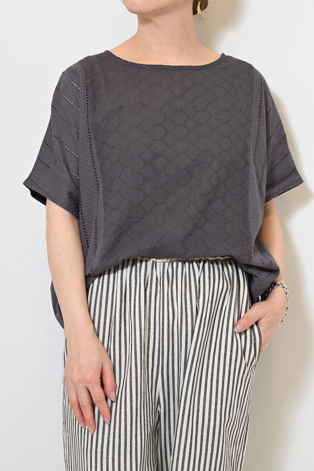 ≪OUTLET SALE≫ Lace Panel Loose Pullover