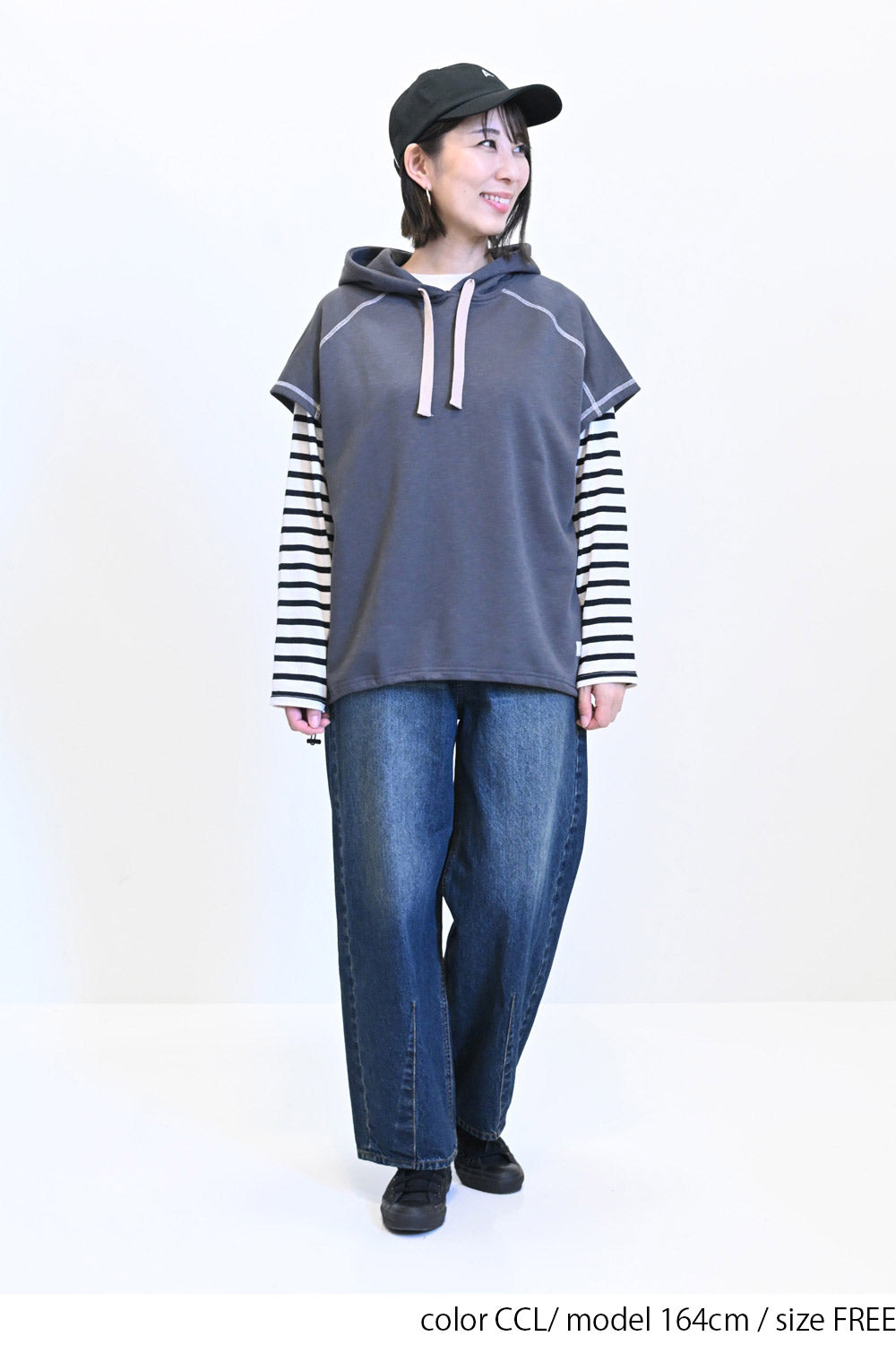 ≪SALE≫ Slub Fleece Hooded Vest