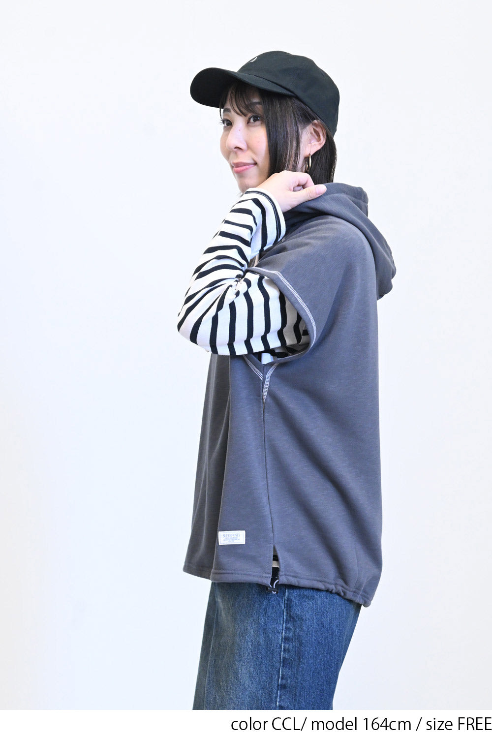 ≪SALE≫ Slub Fleece Hooded Vest
