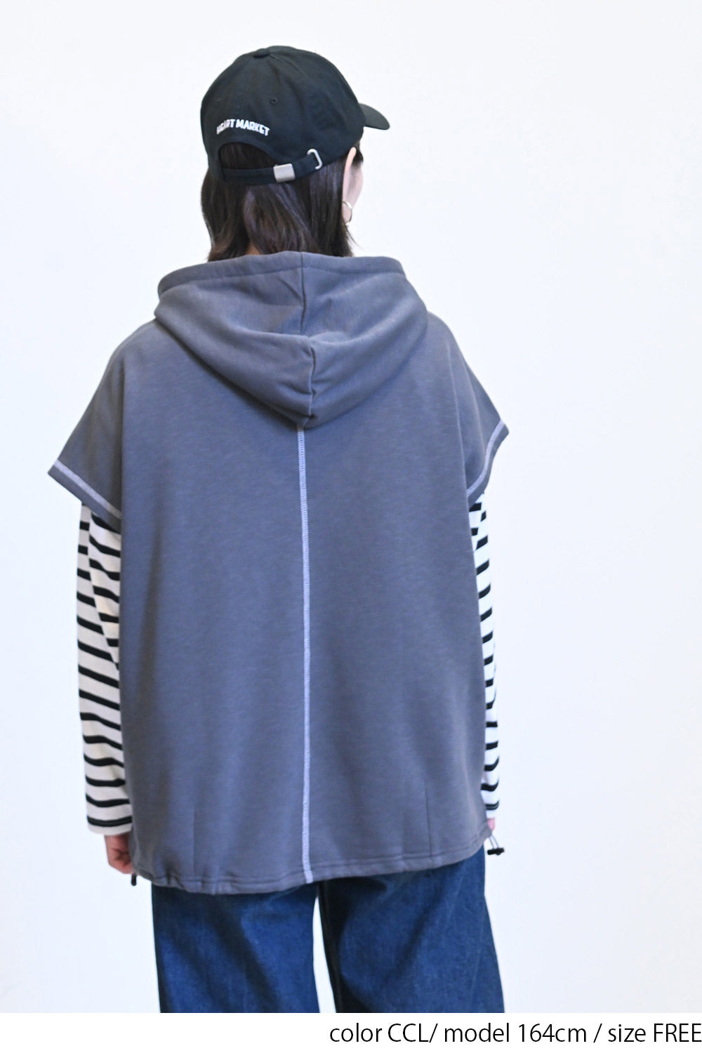 ≪SALE≫ Slub Fleece Hooded Vest