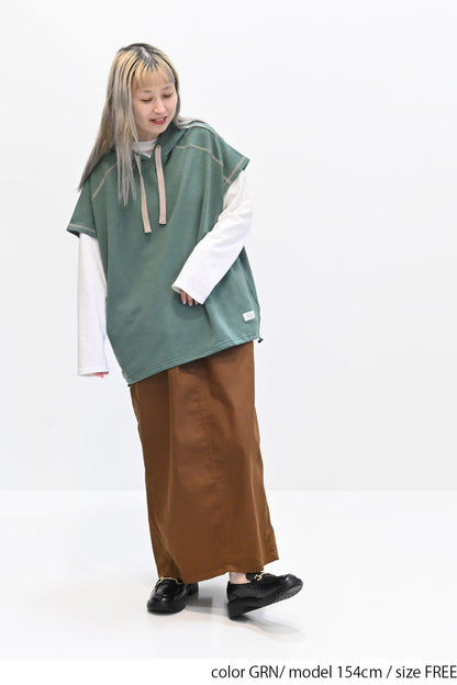 ≪SALE≫ Slub Fleece Hooded Vest