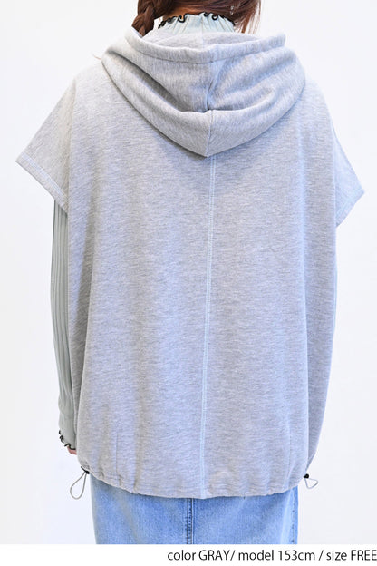 ≪SALE≫ Slub Fleece Hooded Vest