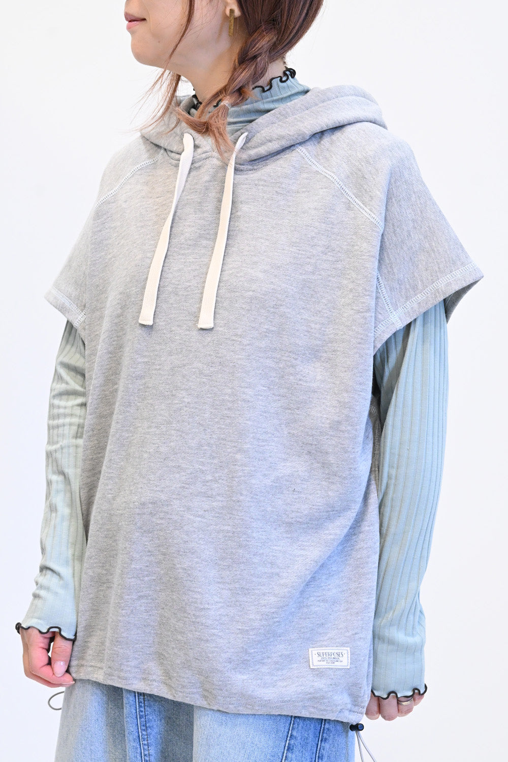 ≪SALE≫ Slub Fleece Hooded Vest