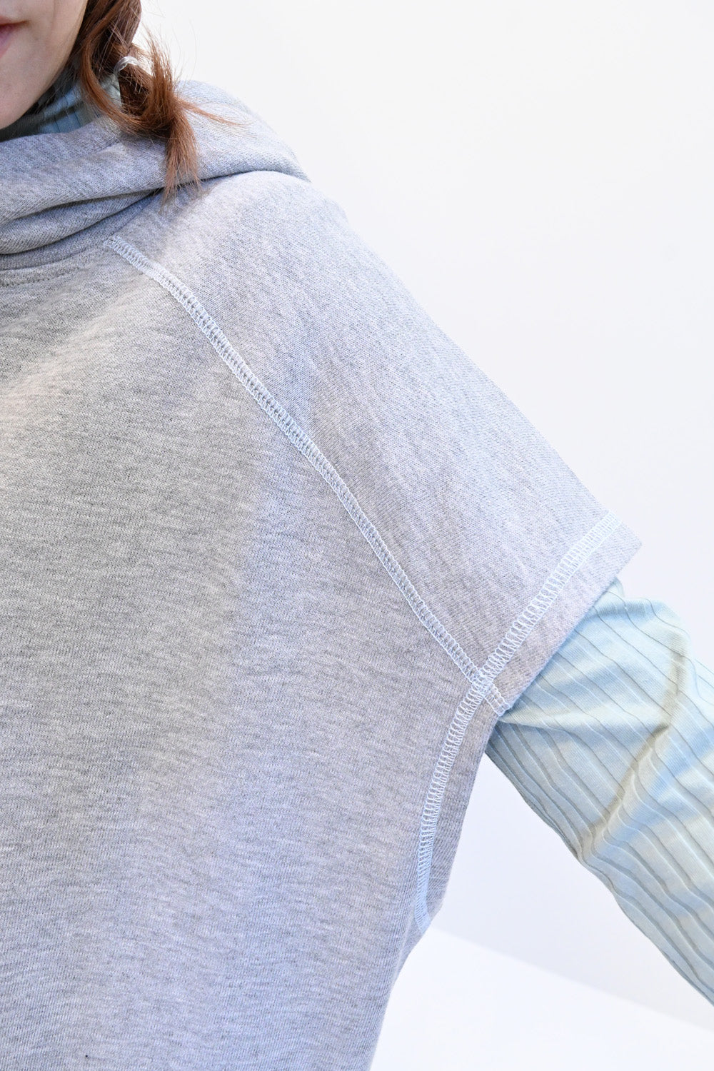 ≪SALE≫ Slub Fleece Hooded Vest