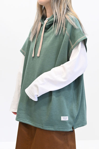 ≪SALE≫ Slub Fleece Hooded Vest