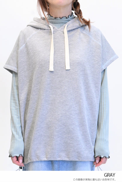 ≪SALE≫ Slub Fleece Hooded Vest