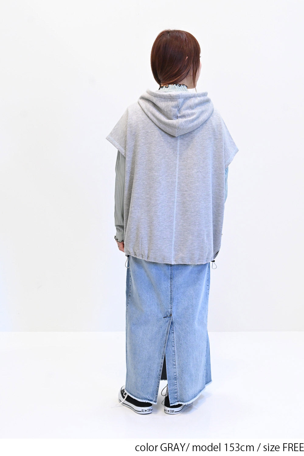 ≪SALE≫ Slub Fleece Hooded Vest