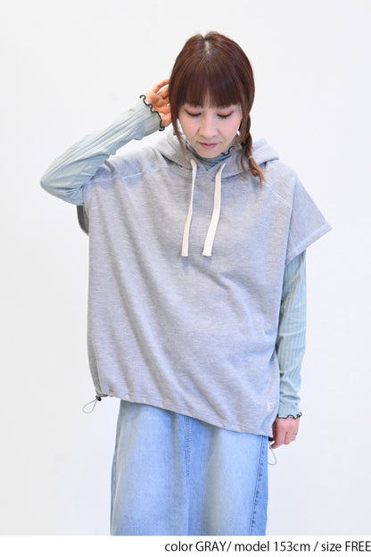 ≪SALE≫ Slub Fleece Hooded Vest