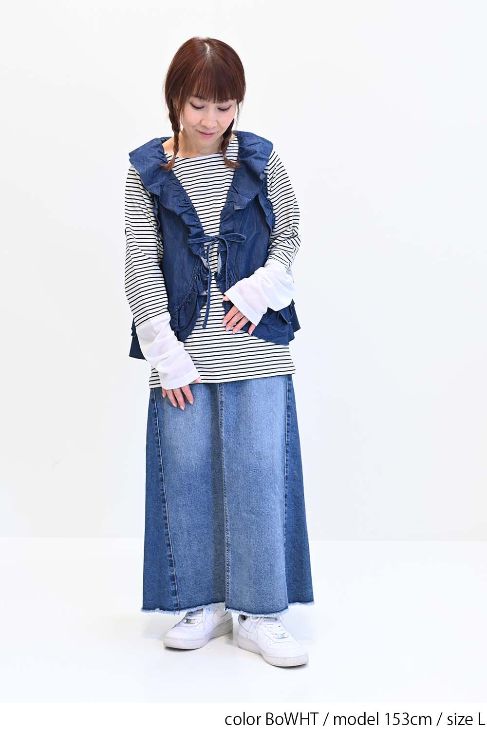 袖切り替えシアーロンTee