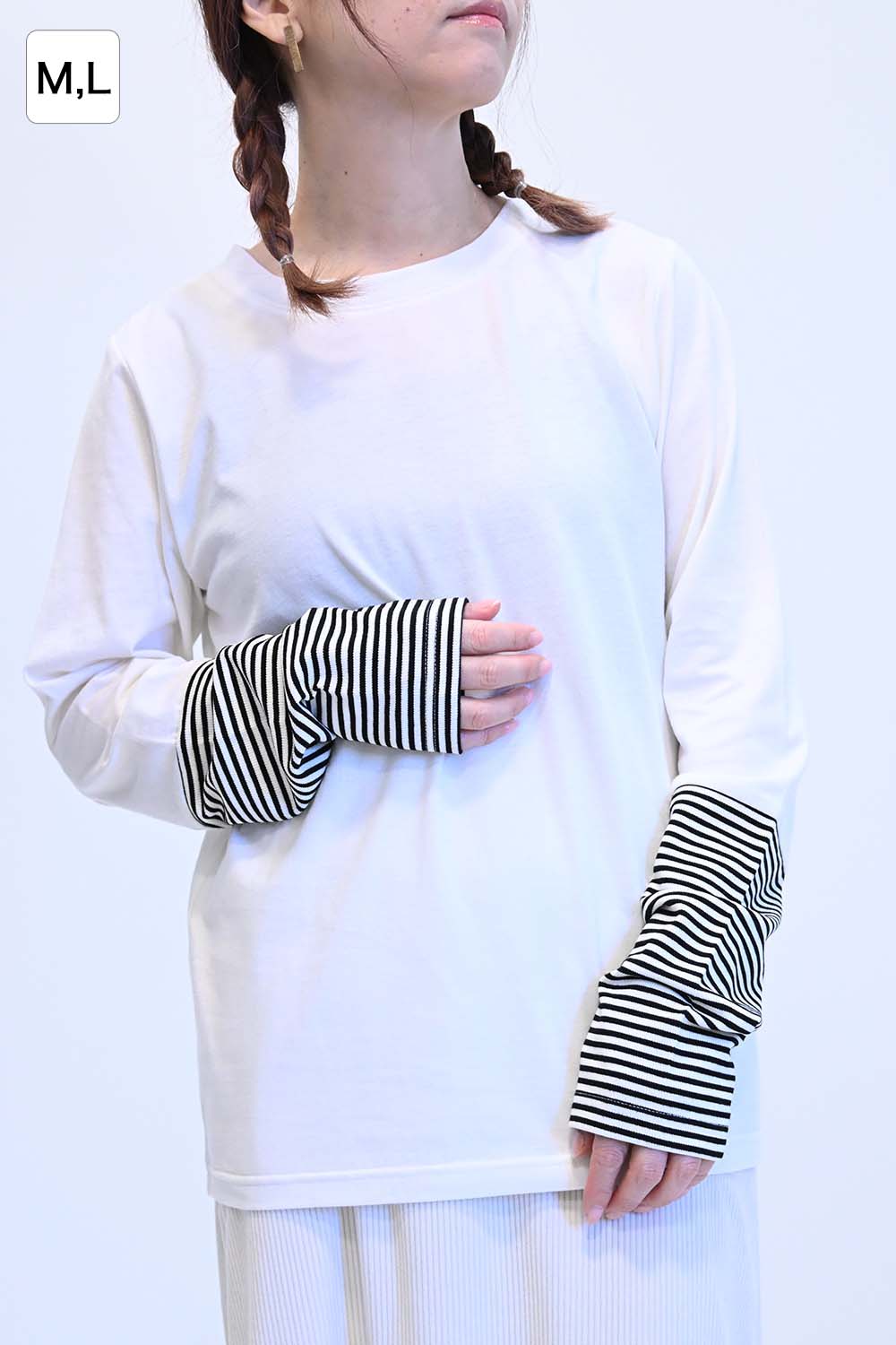 ≪SALE≫ Sleeve Border Switch Long Sleeve Tee