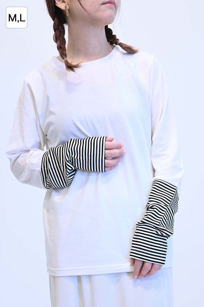 ≪SALE≫ Sleeve Border Switch Long Sleeve Tee