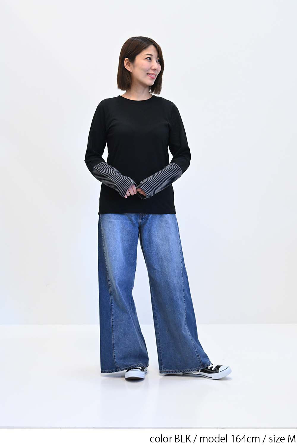 ≪SALE≫ Sleeve Border Switch Long Sleeve Tee
