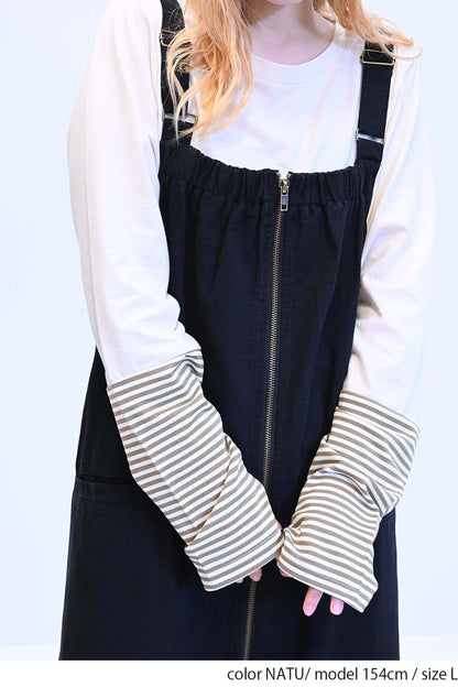 ≪SALE≫ Sleeve Border Switch Long Sleeve Tee