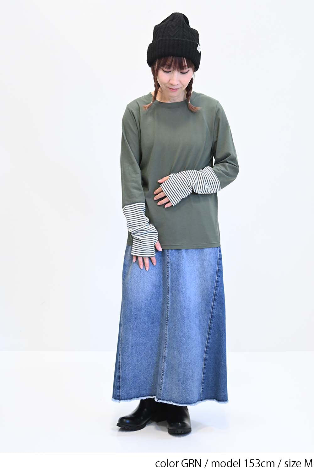 ≪SALE≫ Sleeve Border Switch Long Sleeve Tee