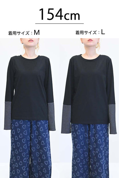 ≪SALE≫ Sleeve Border Switch Long Sleeve Tee